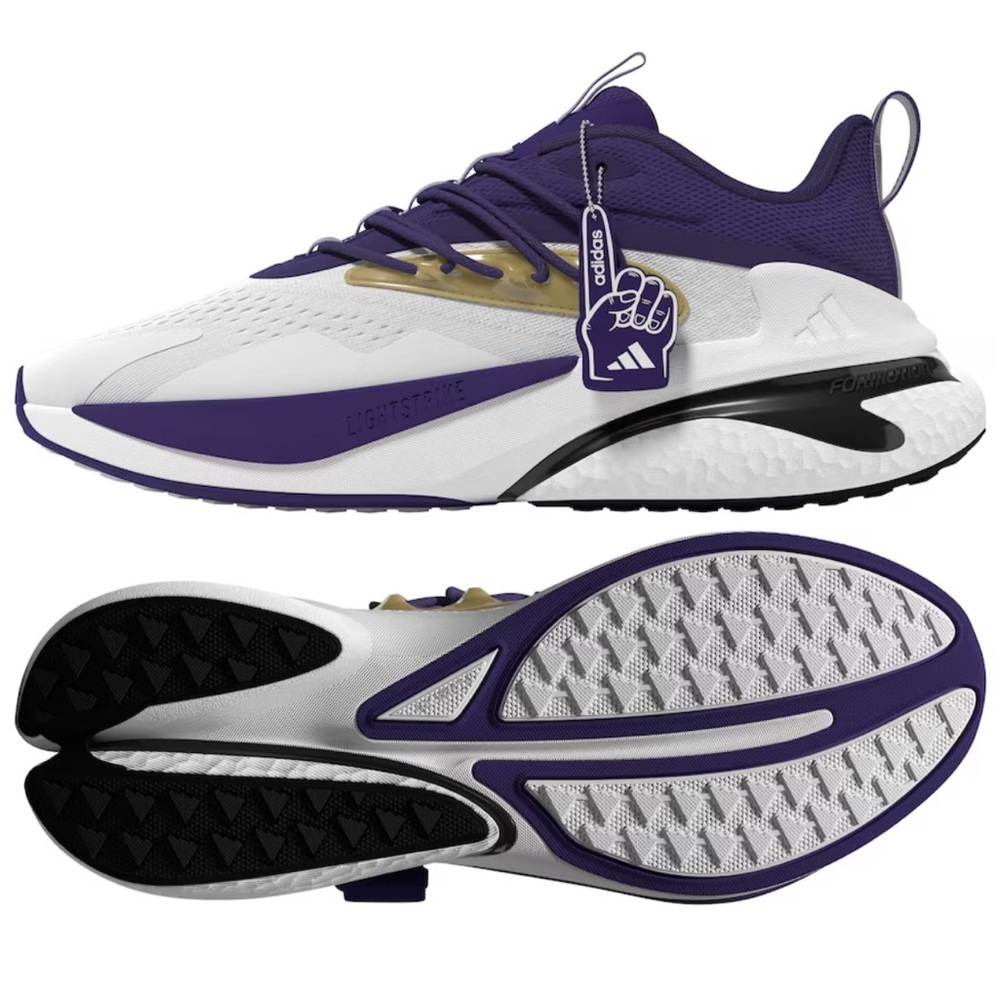 NWT Unisex adidas White/Purple Washington Huskies AlphaBoost V2 Shoes Size 11